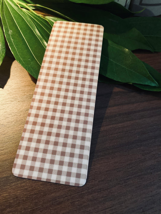 Brown Gingham Bookmark