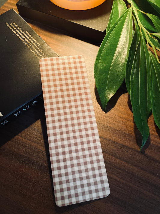 Brown Gingham Bookmark