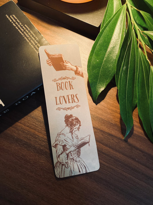 “Book Lovers” Vintage Illustration Bookmark