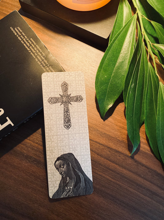 Sacred Cross & Virgin Mary Bookmark