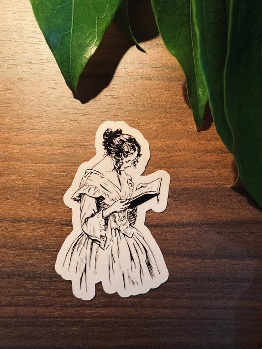 Reading Victorian Girl Sticker